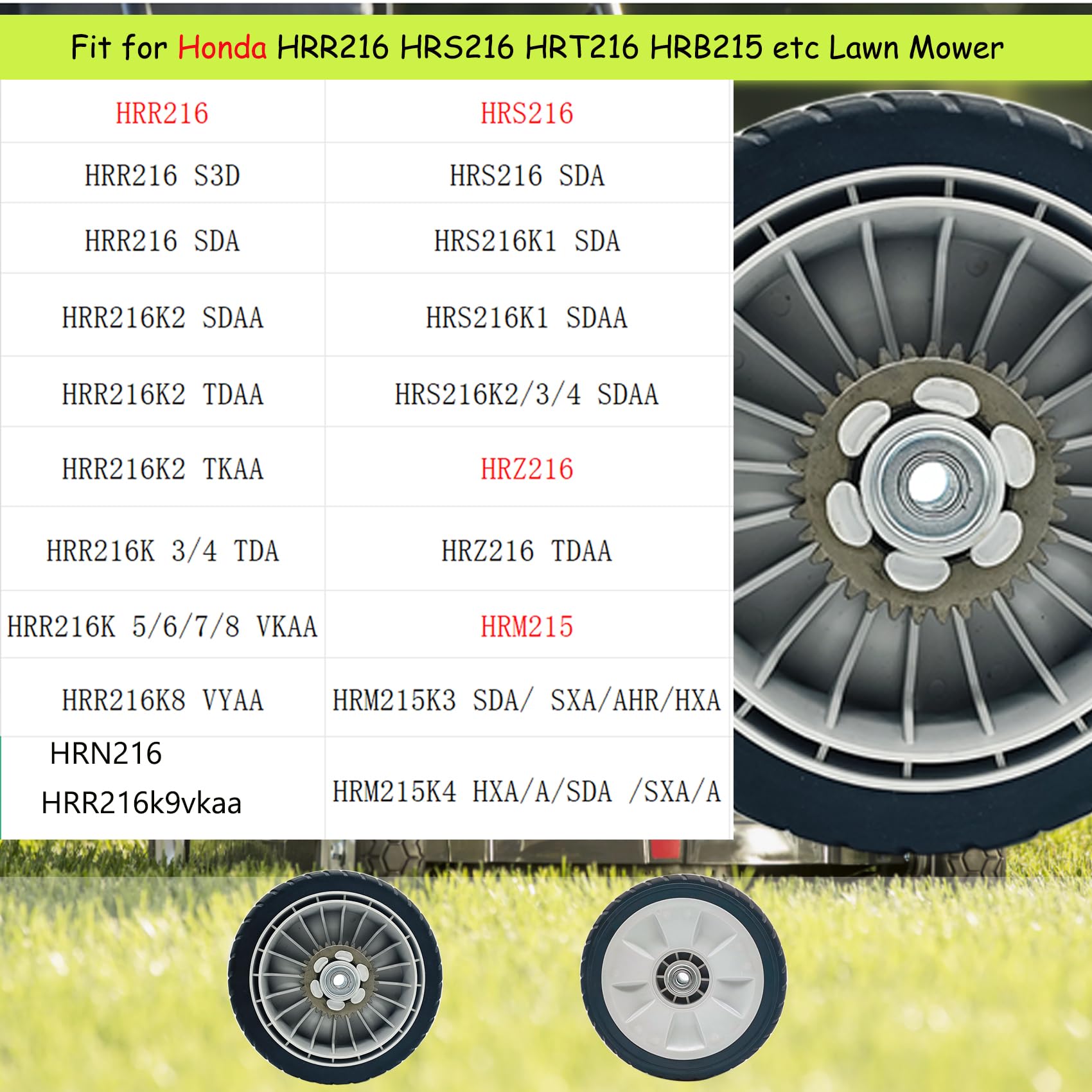 KMHGD rear wheel installed on Honda-style mower restoring stability and control
