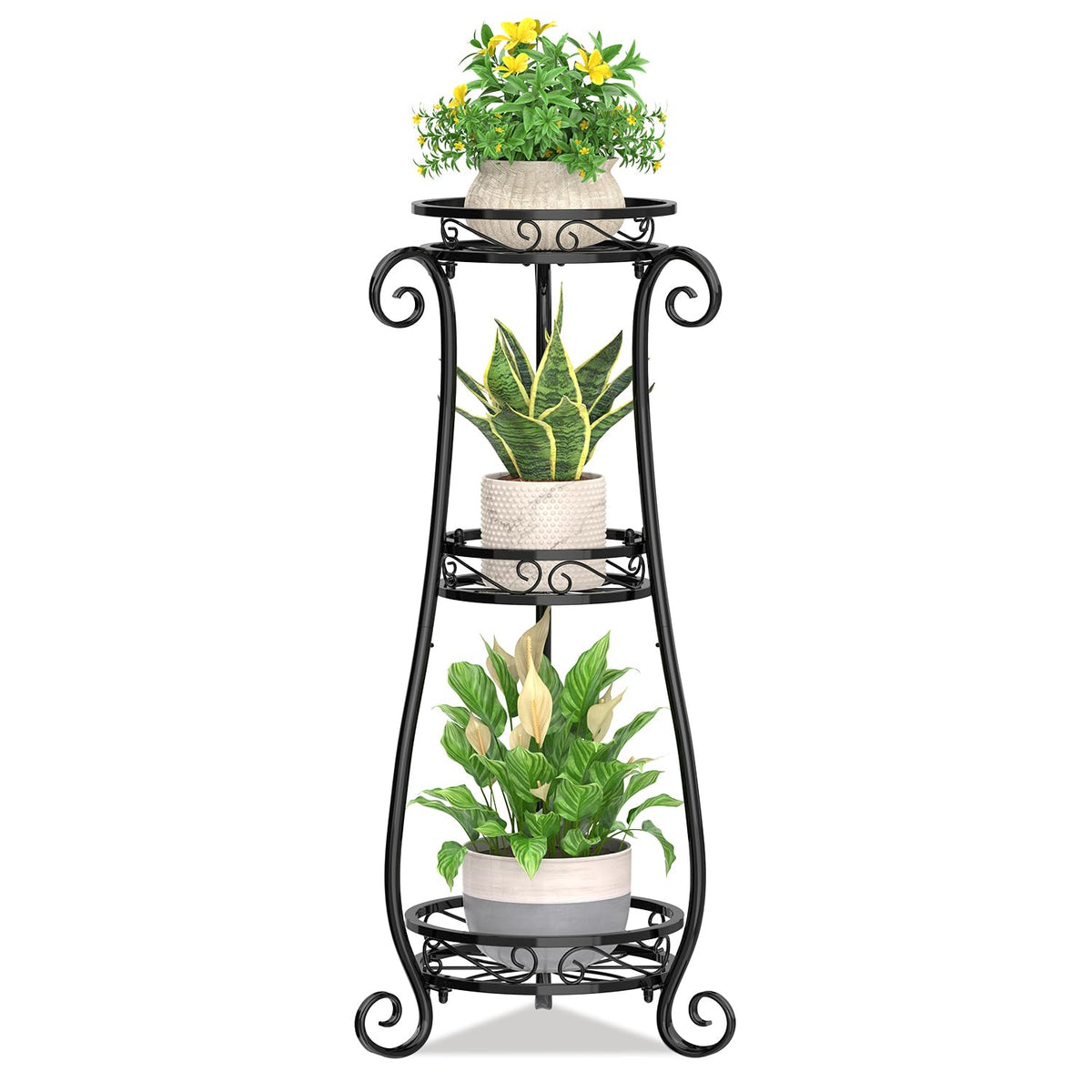 KMOTASUO front view showing three-tier plant display and space-saving benefit