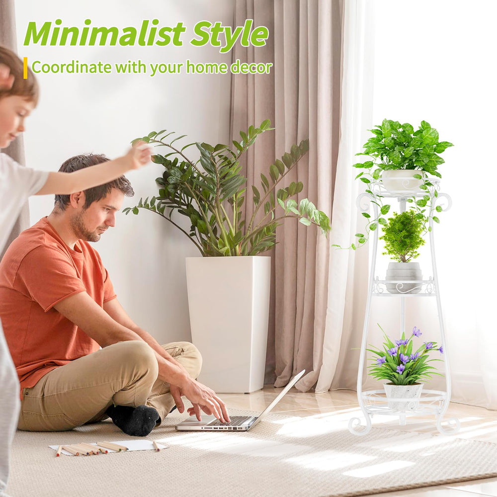 KMOTASUO plant stand in window with trailing plants maximizing light exposure