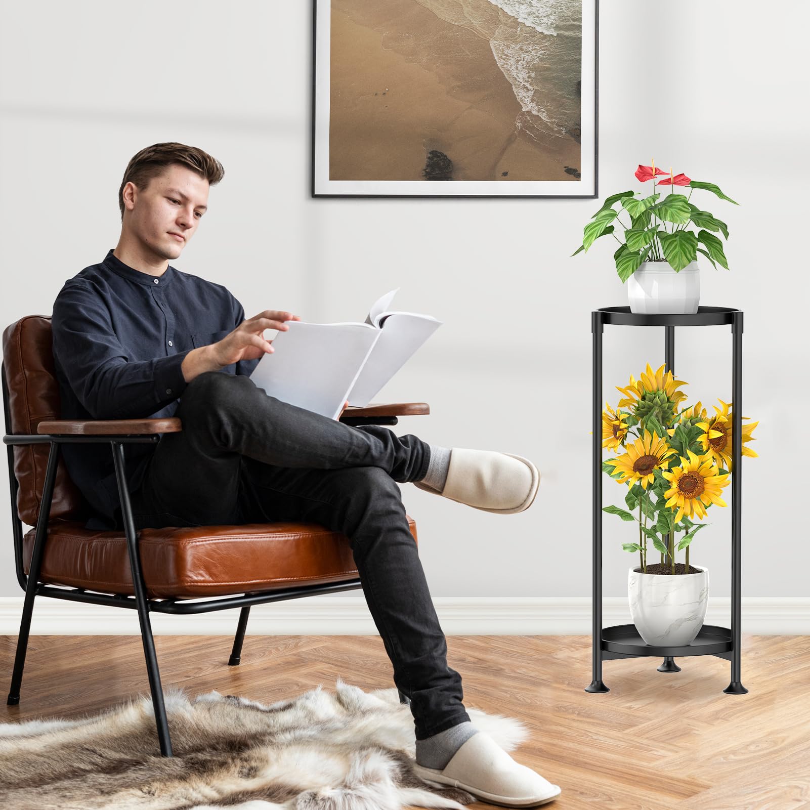 KMOTASUO styled in a living room to enhance plants and modern home decor