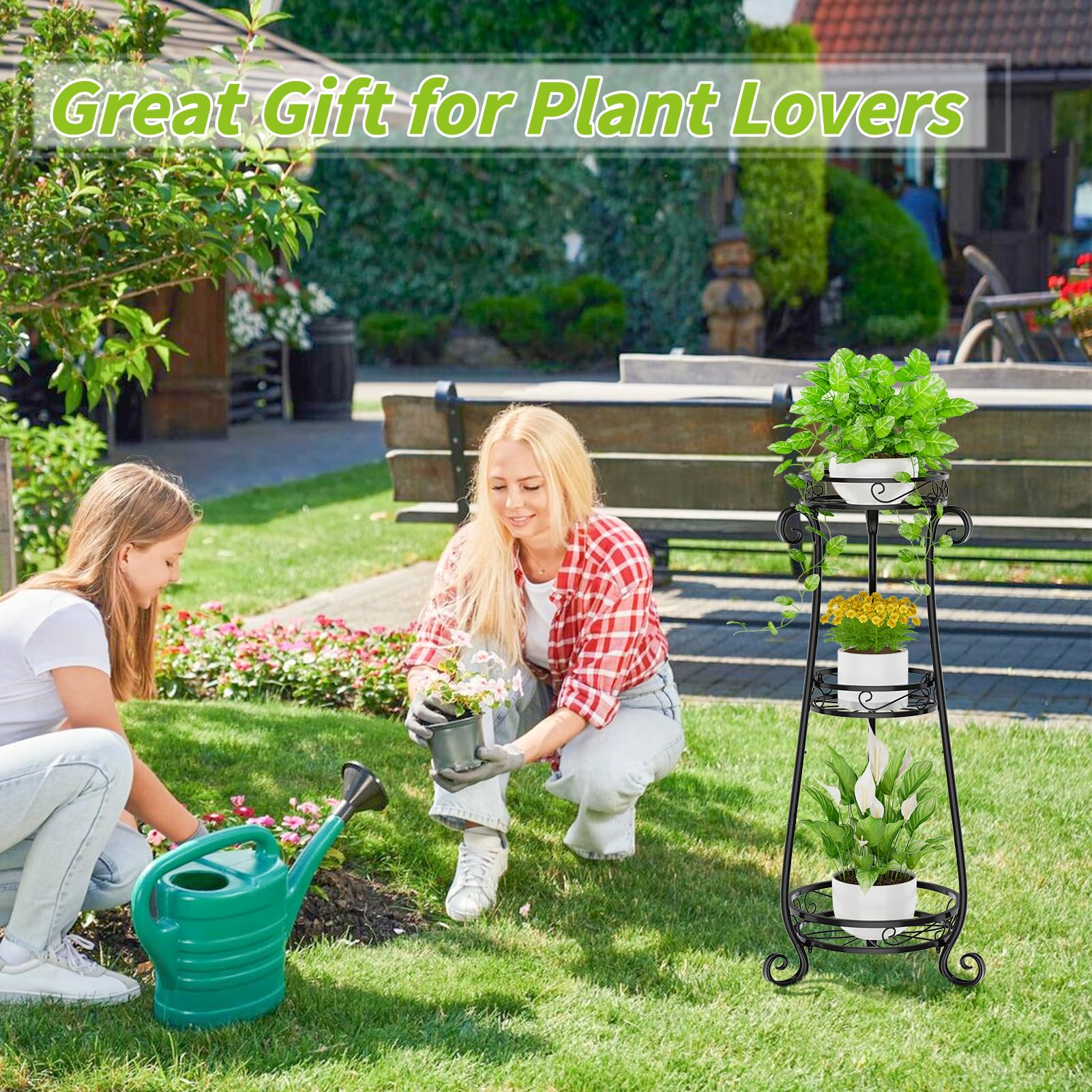 KMOTASUO next to pots showing scale and ability to hold larger planters benefit