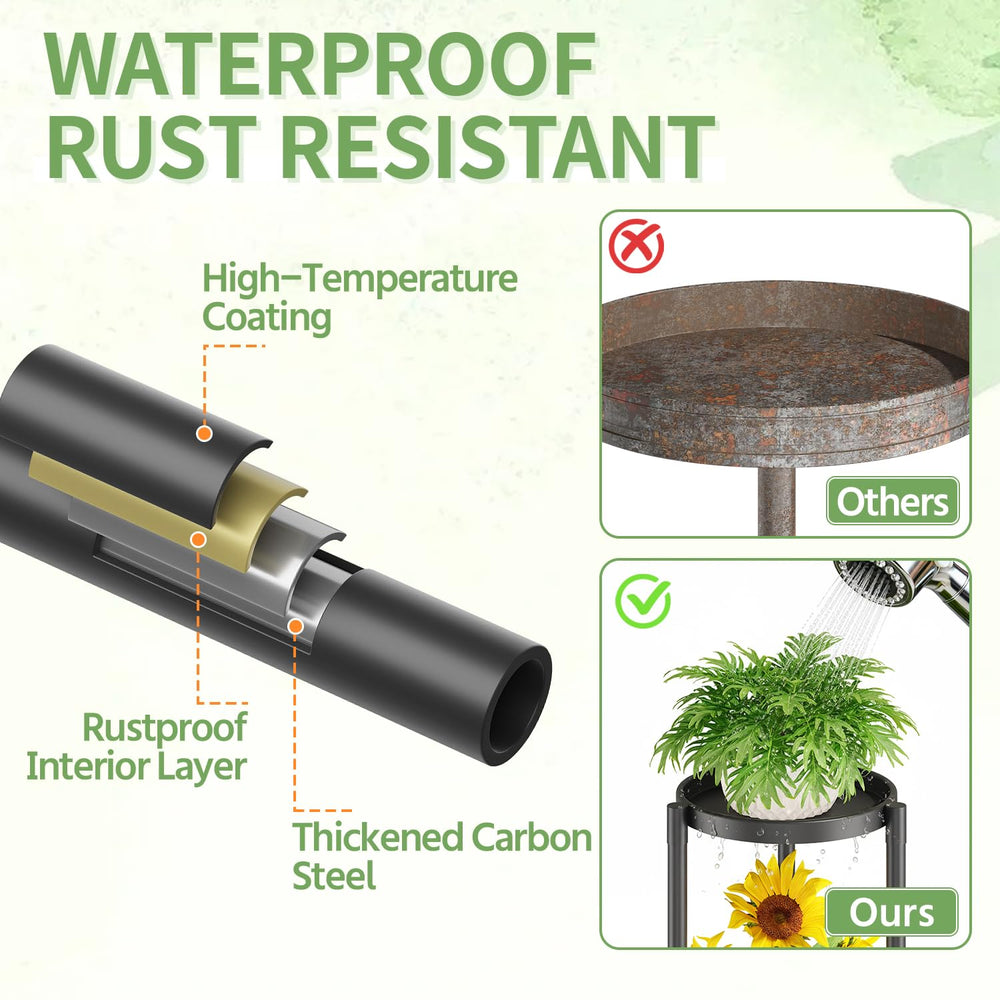 KMOTASUO metal and wood finish detail showing rust-resistant durable surface benefit