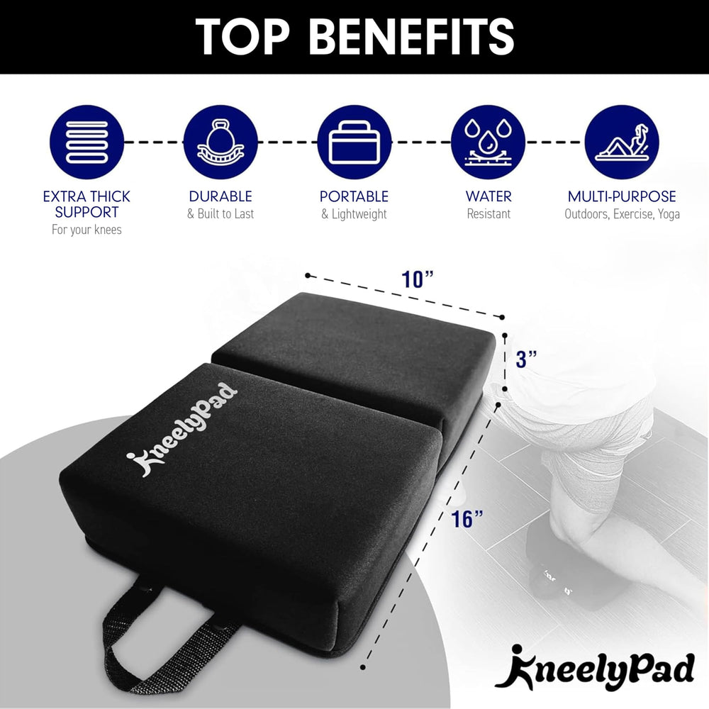 Kneely folded with handle for easy carrying and compact storage