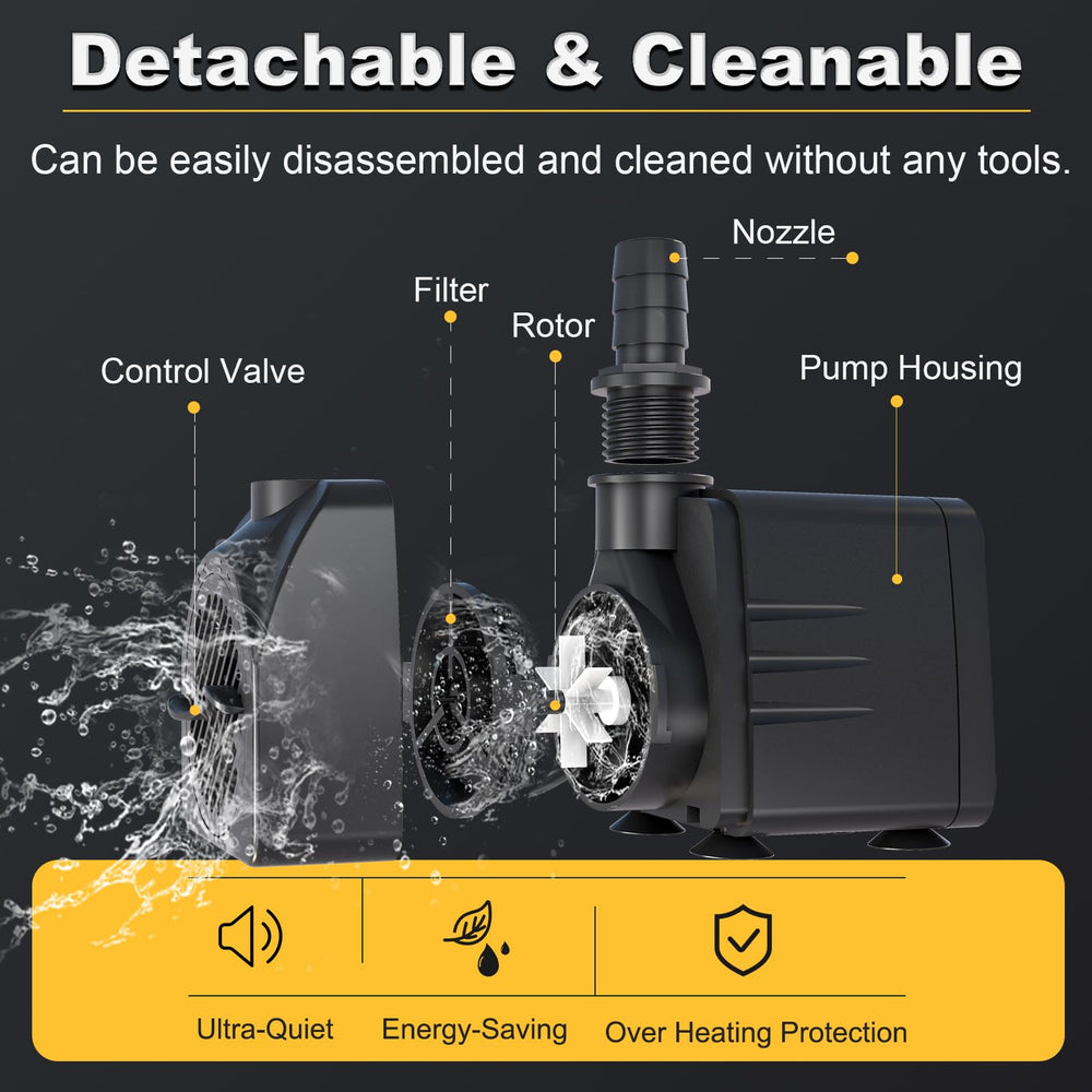Knifel submersible pump installed in aquarium providing gentle circulation