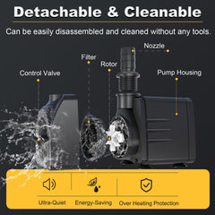 Knifel submersible pump installed in aquarium providing gentle circulation