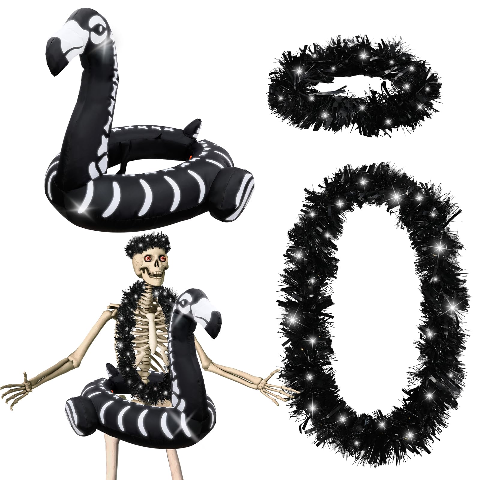 Knitgrip front packaging showing complete Halloween flamingo costume set, easy decoration