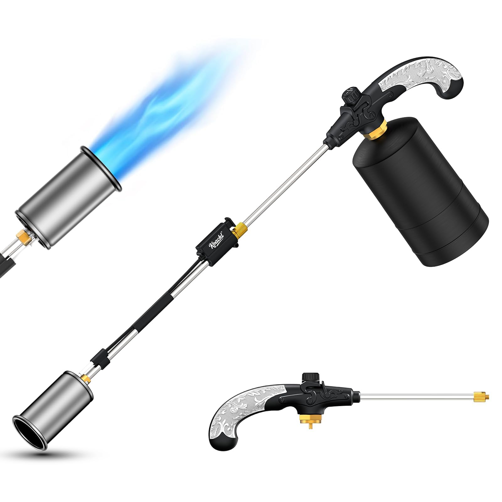 KOACKL front view of torch showing full wand and nozzle for confident operation