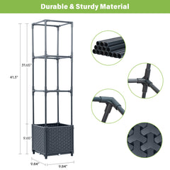KOBAZ close-up of alloy-steel trellis joint showing sturdy support advantage