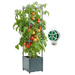 KOBAZ front view showing planter with trellis for compact vertical gardening benefit