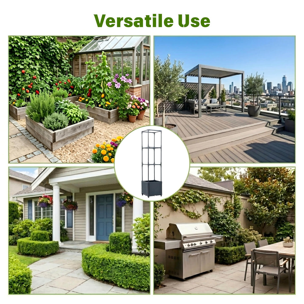 KOBAZ multiple linked planters forming row to expand garden without tools benefit