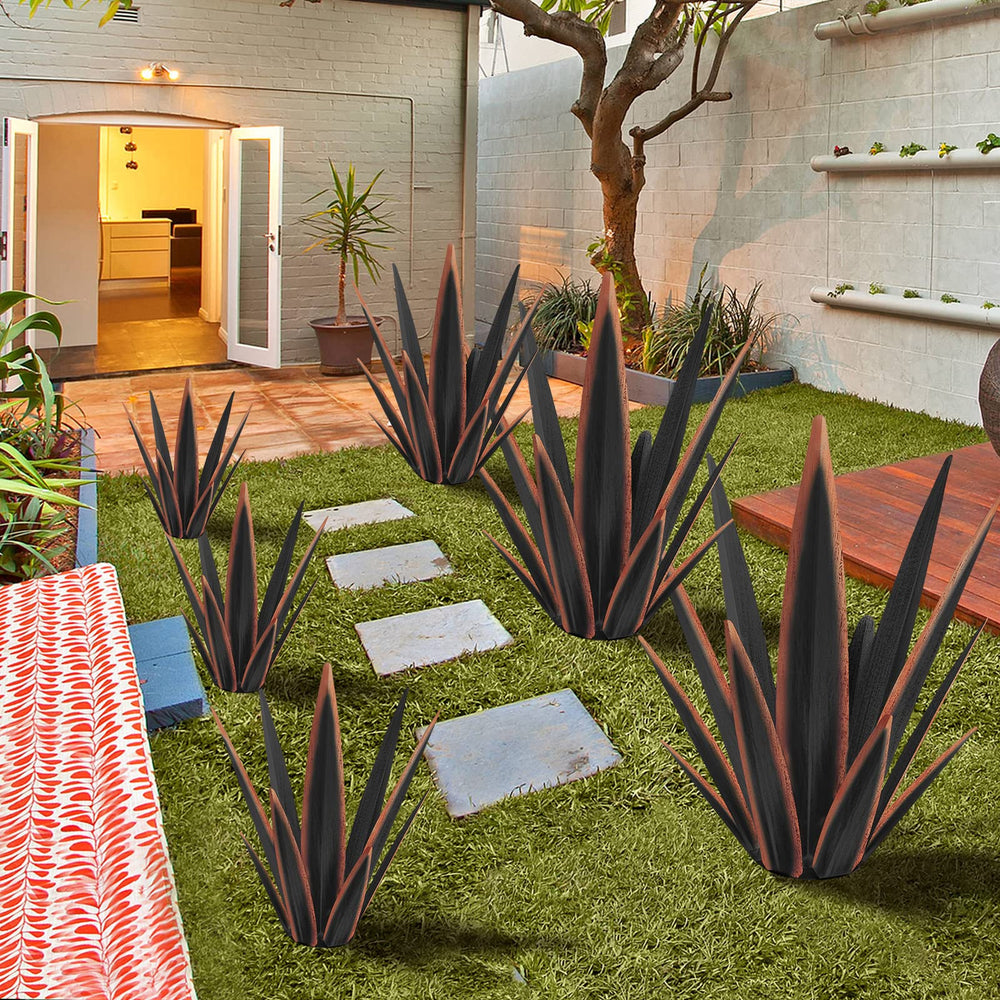 KODIBO agave on patio entryway creating welcoming low-maintenance decor
