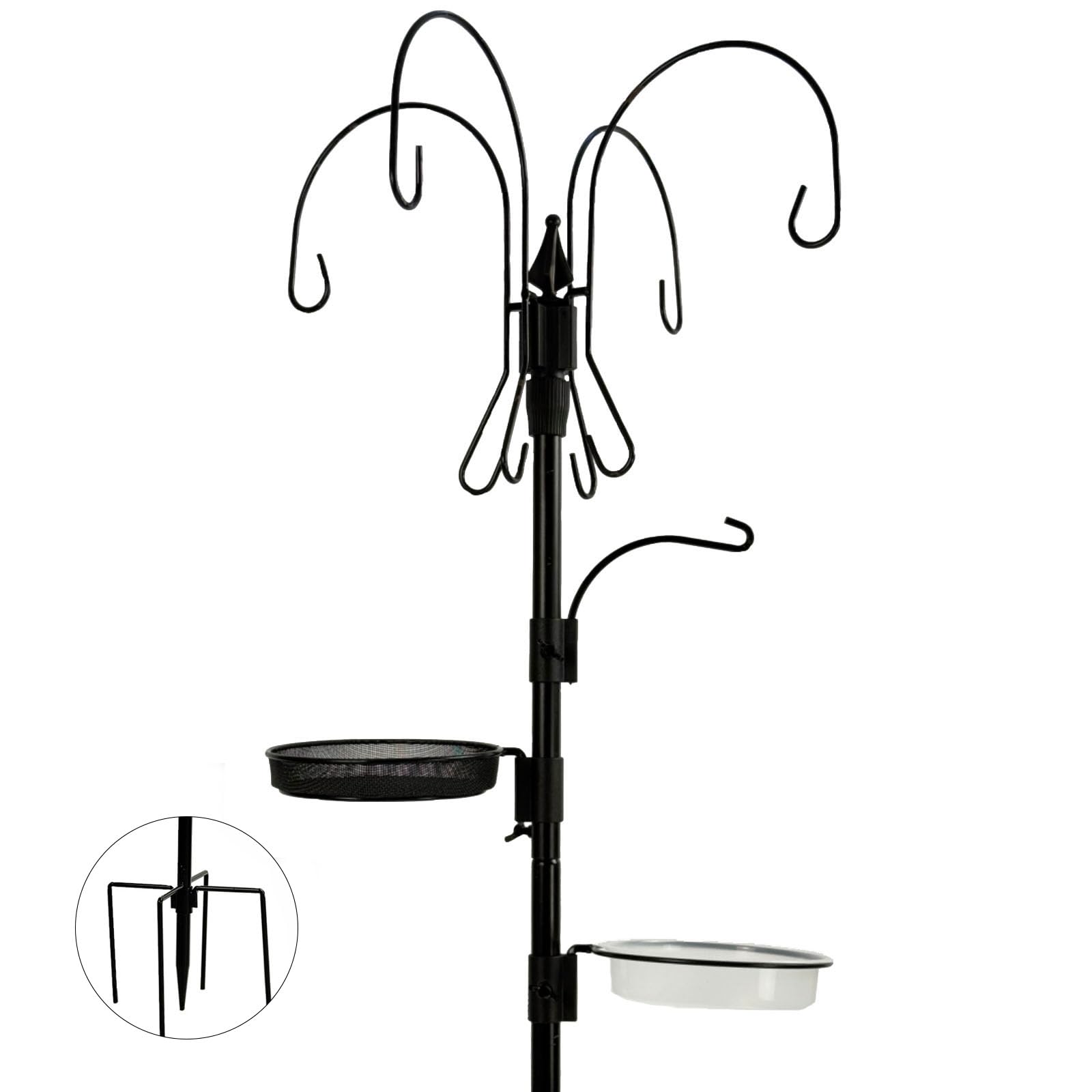 Kodope front view of assembled pole showing stable five-hook layout and visibility benefit