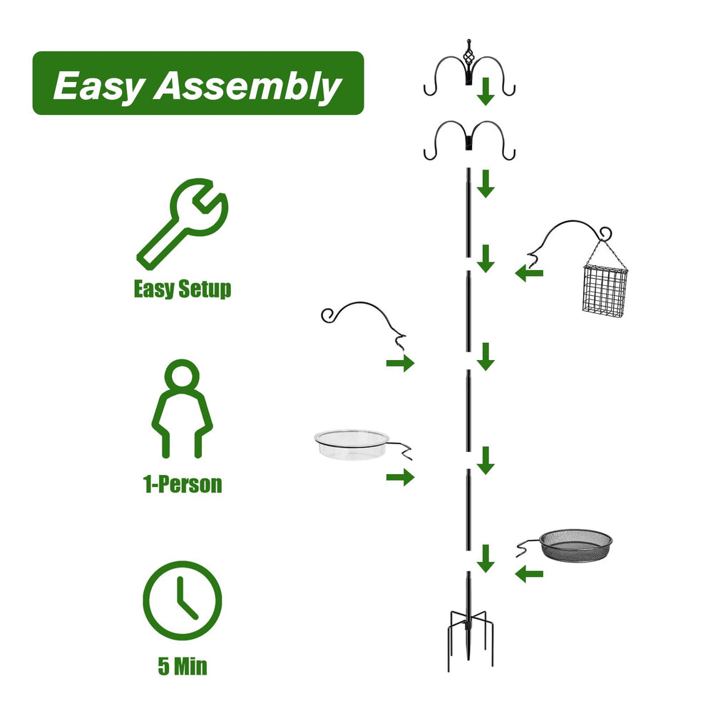 Kodope height shown next to person to indicate 90.55in scale and elevated feeder benefit