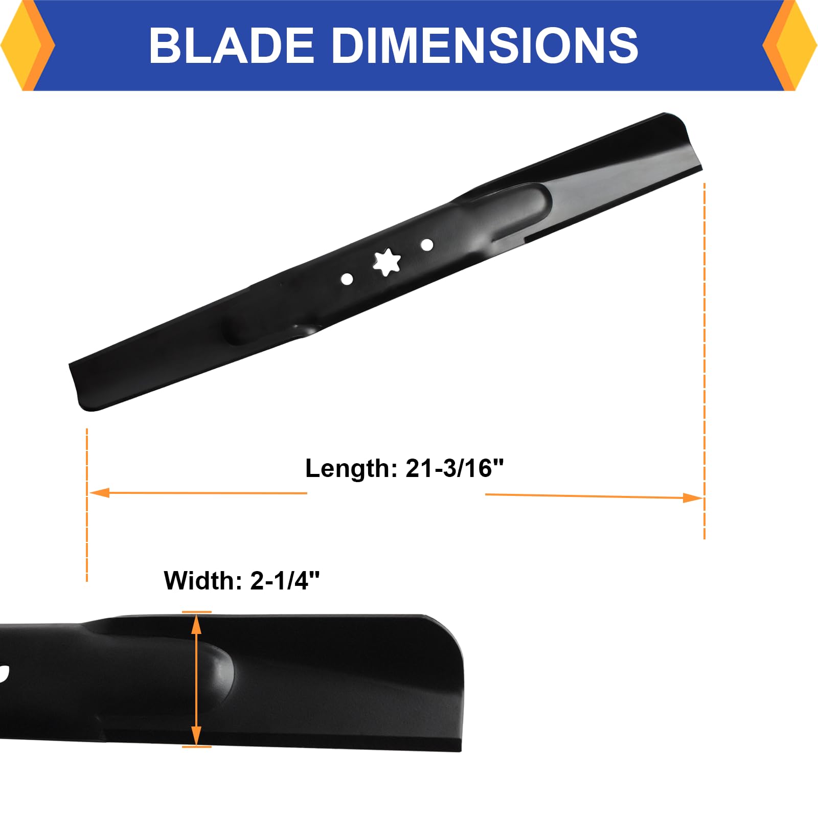 KOFINAM blade beside ruler to show 21-3/16 inch length accuracy