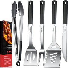 KOGIGA front view of complete 5-piece set showing durable stainless finish and organized layout