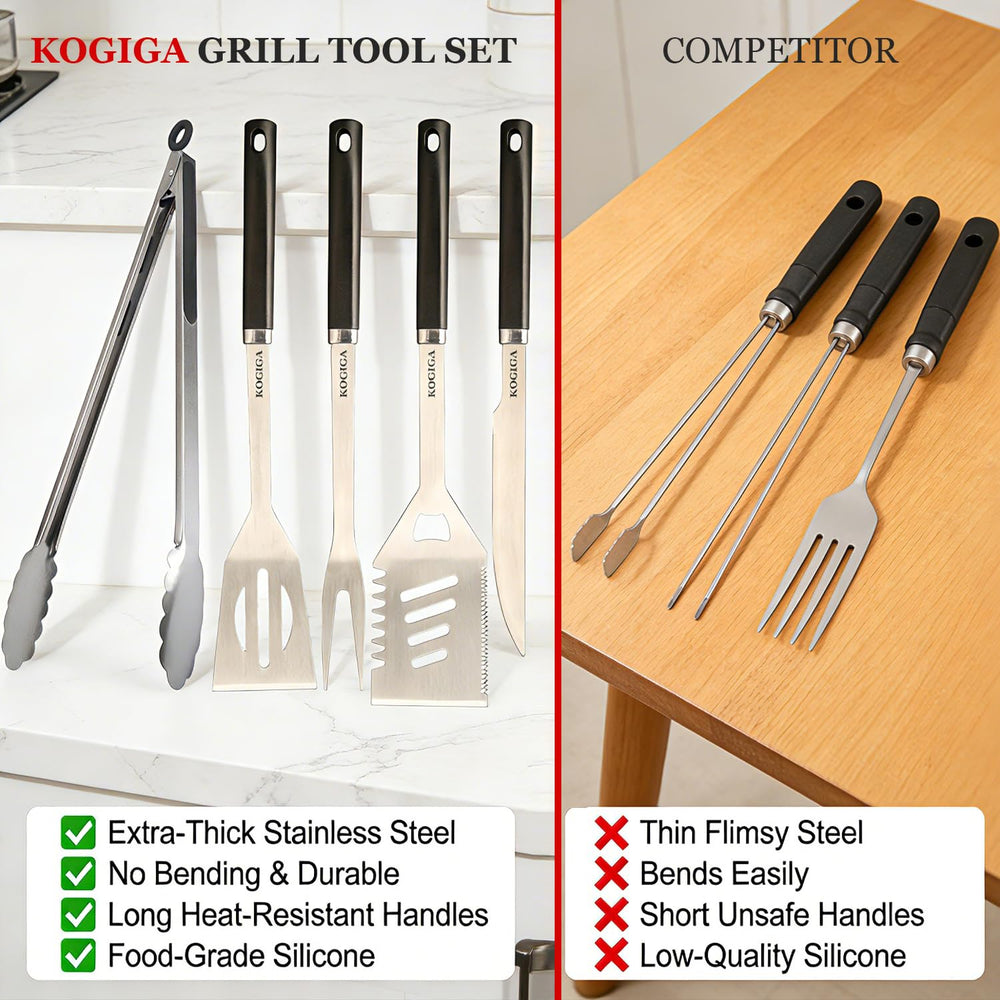 KOGIGA locking tongs detail showing secure grip and compact storage benefit