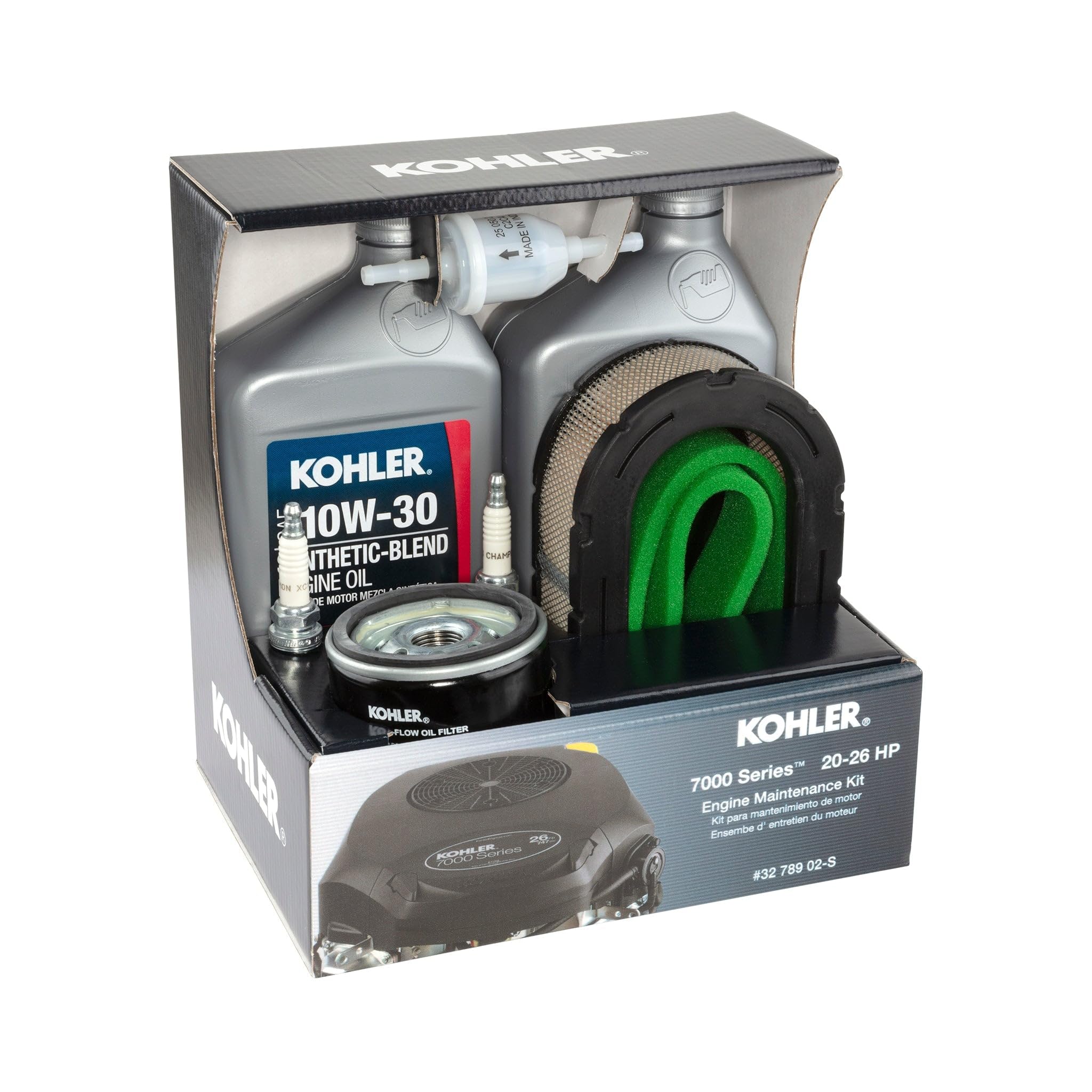 Kohler air filter and pre-cleaner detail showing improved dust protection