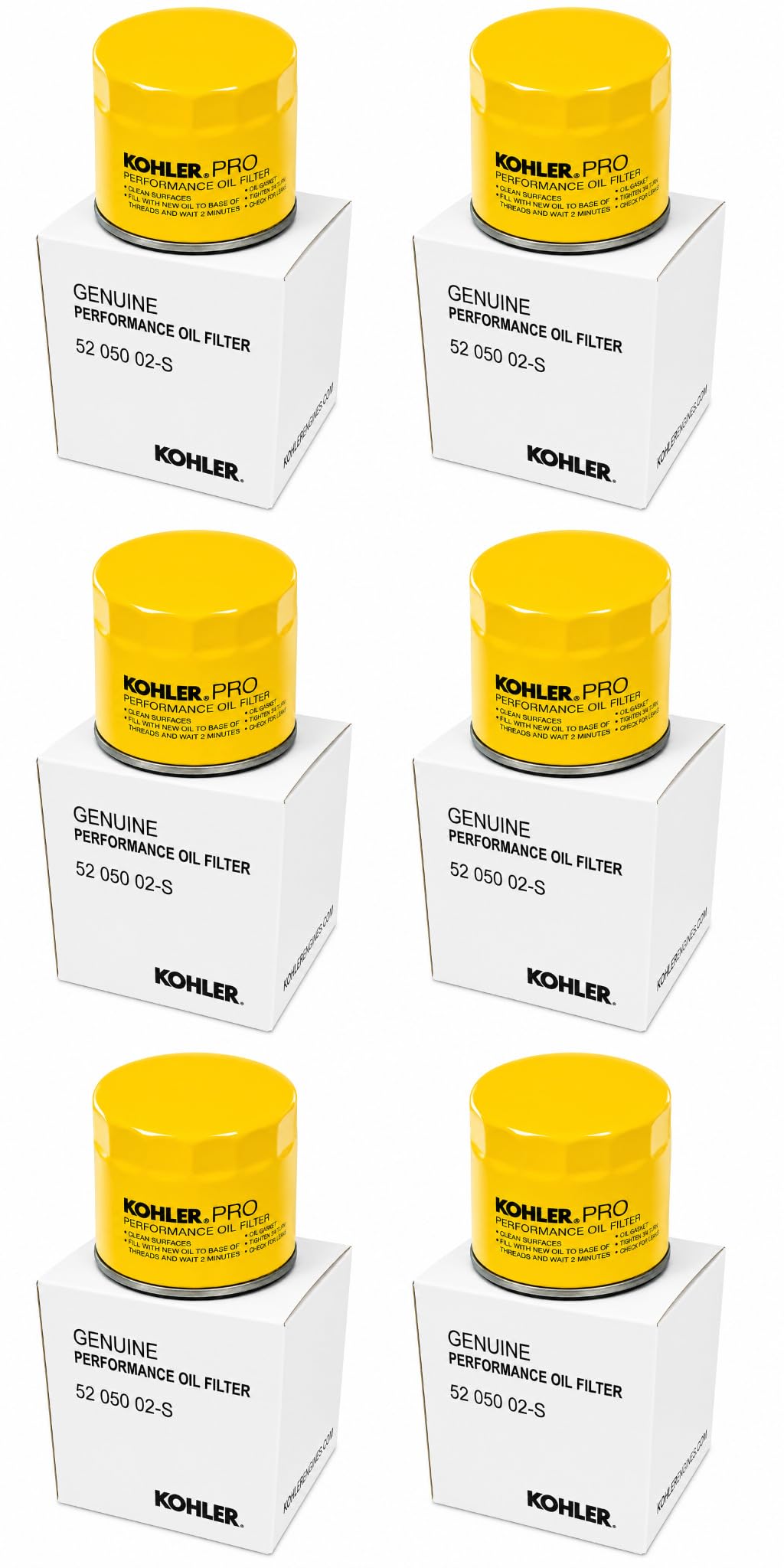 Kohler filter installed on engine showing proper seating and straightforward replacement