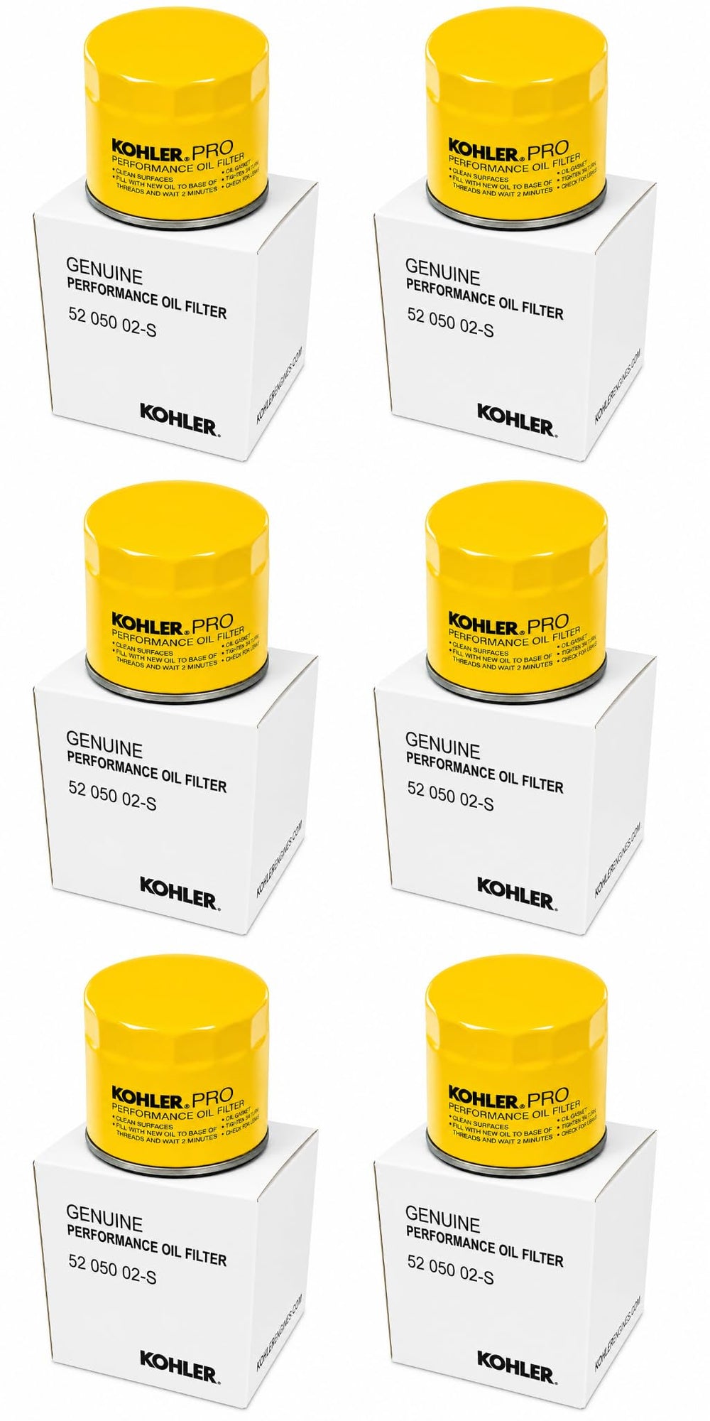 Kohler filter installed on engine showing proper seating and straightforward replacement
