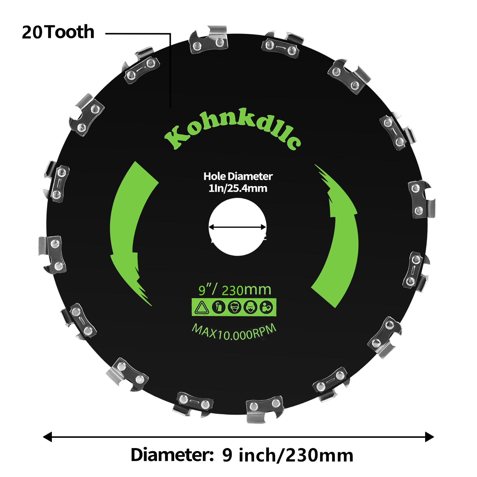 Kohnkdllc close-up of 80T carbide tip teeth for durable brush cutting
