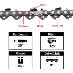 Kohnkdllc side profile of guide bar showing groove and oil hole for smooth feed