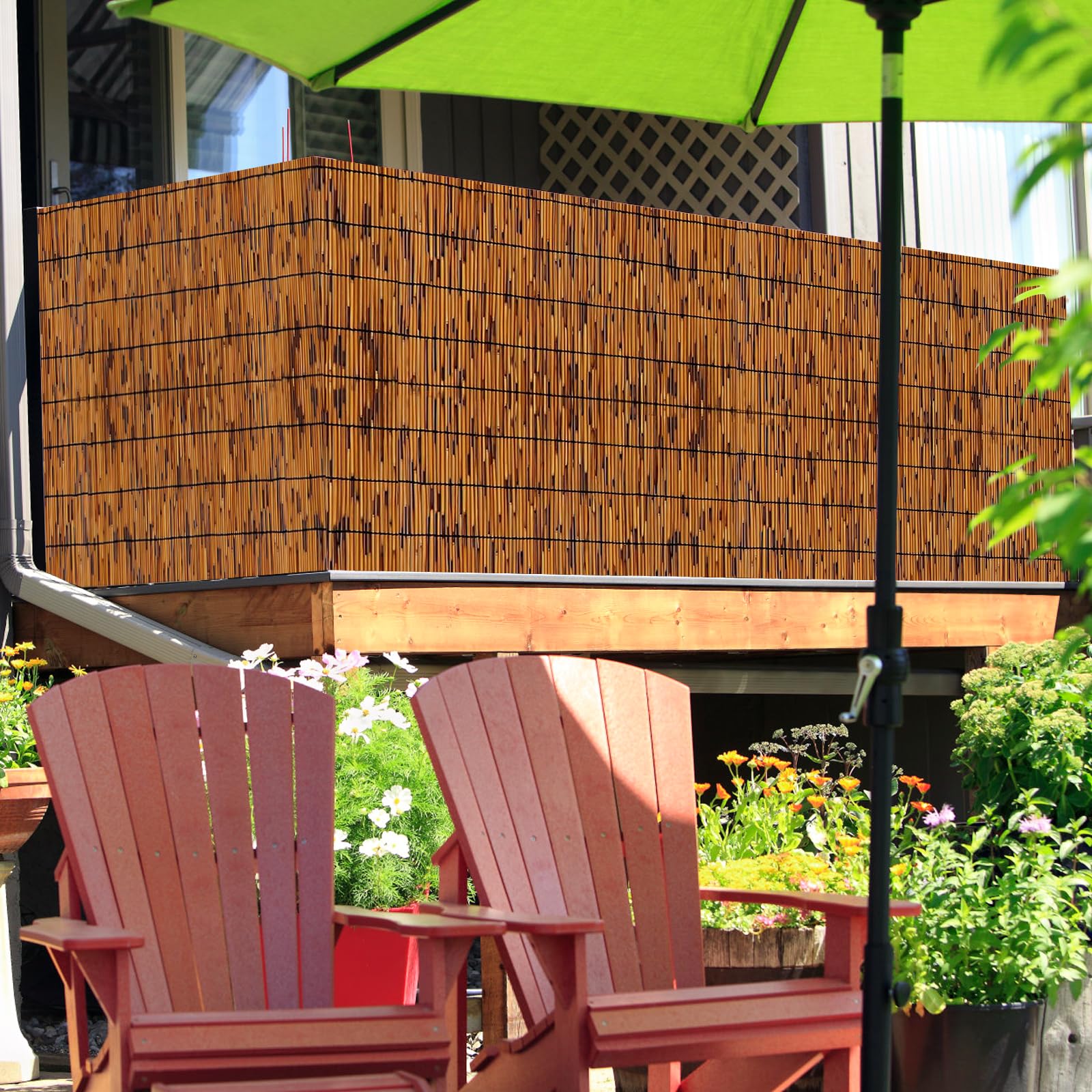 KOIUEYW bamboo fencing used as garden border adding rustic charm benefit