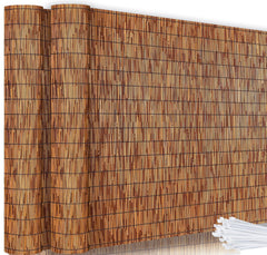 KOIUEYW front view of bamboo reed roll showing natural color and coverage benefit