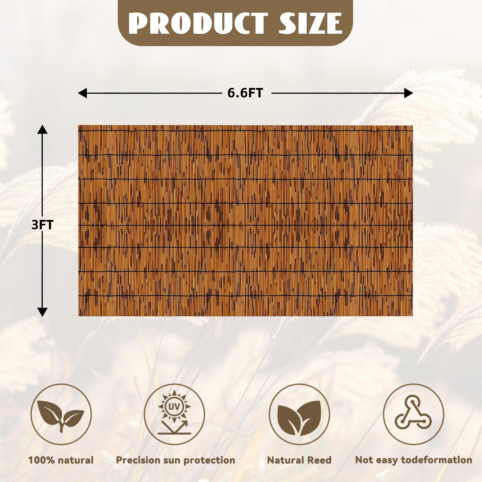 KOIUEYW close up of polished reed texture highlighting smooth finish and safe handling