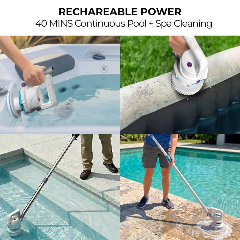 Kokido close-up of three interchangeable brush heads offering targeted cleaning versatility