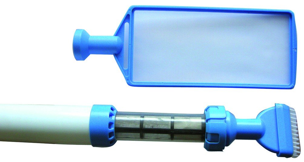 Kokido handheld vacuum front view showing transparent debris chamber and handheld handle for easy cleanup