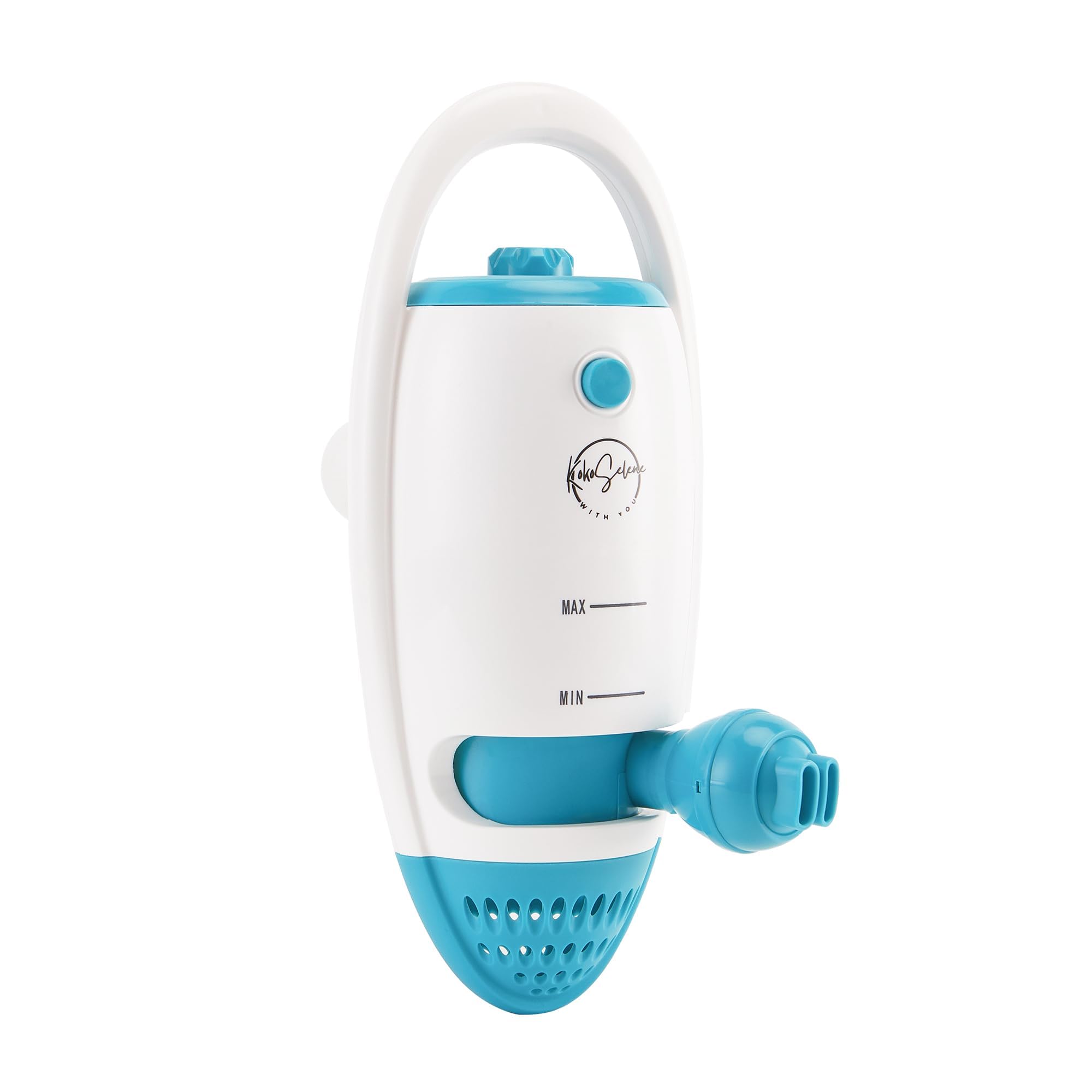 KokoSelene front view in green showing controls and compact design for easy spa setup