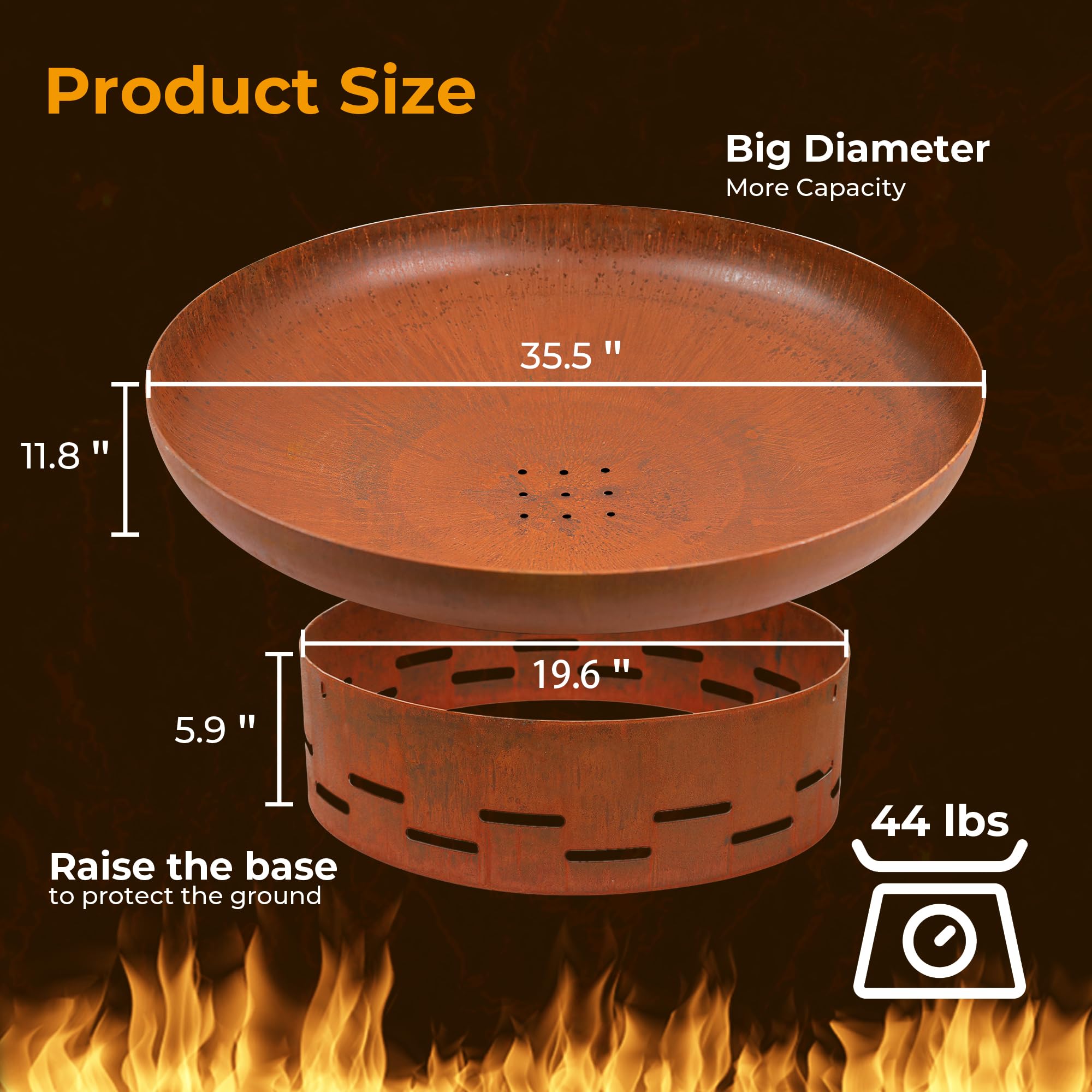 KOL easy ash cleanup in bowl emphasizing simple maintenance advantage