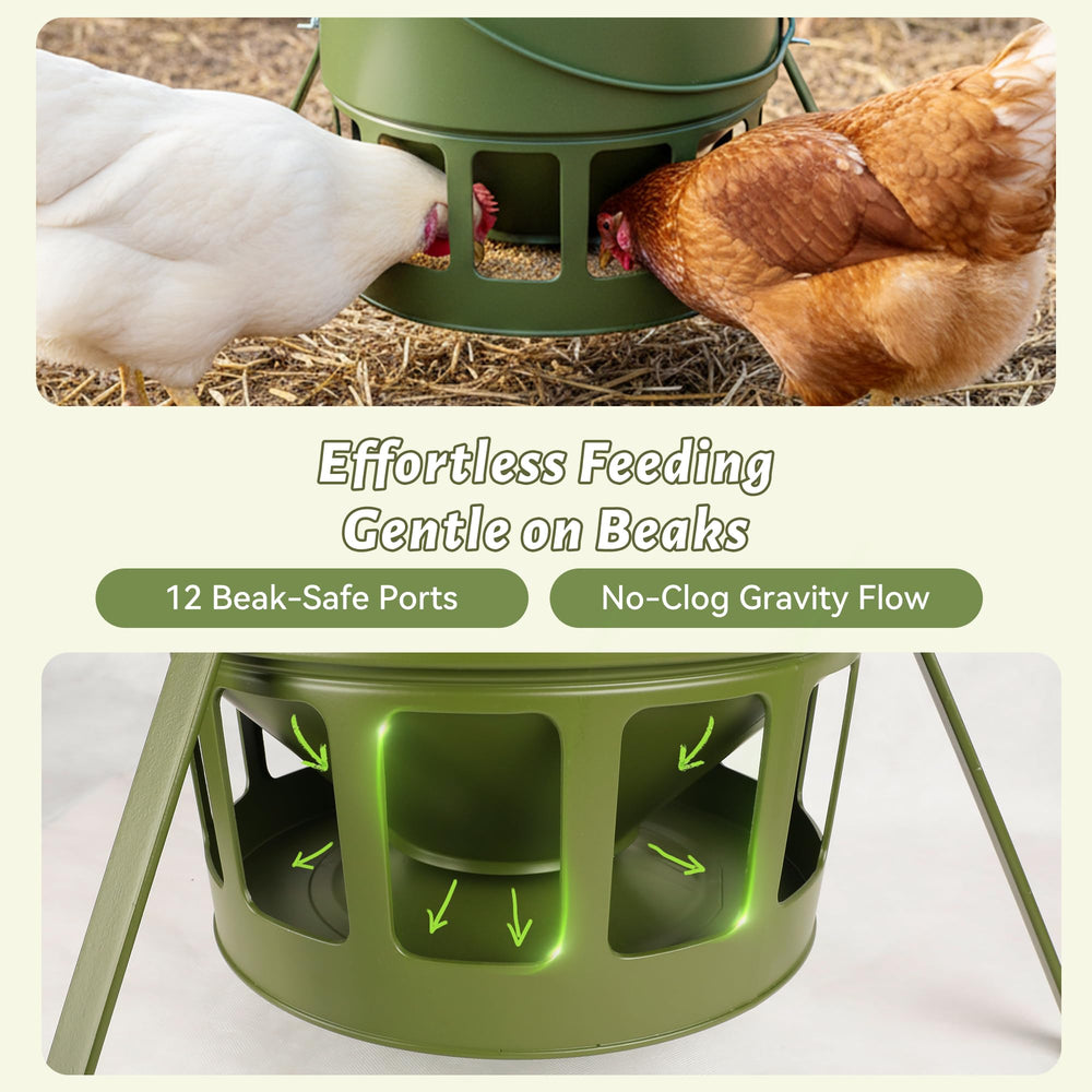 KOL feeder close-up of a feeding port with smooth edges for chick safety
