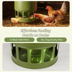 KOL close-up of 12 rounded feeding ports protecting beaks and reducing waste