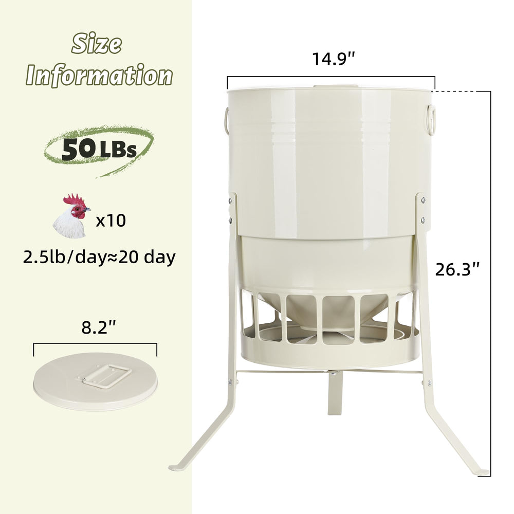 KOL feeder placed in a coop showing protected outdoor use and organized feeding