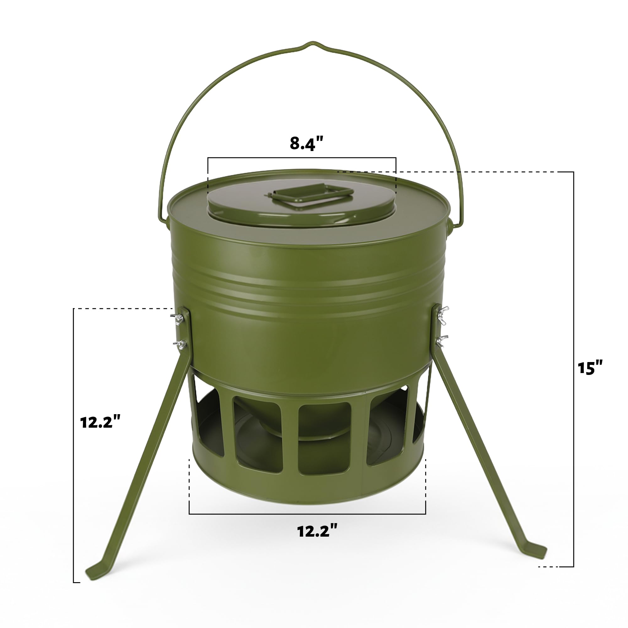 KOL feeder powder-coated surface close-up showing rust-resistant protection