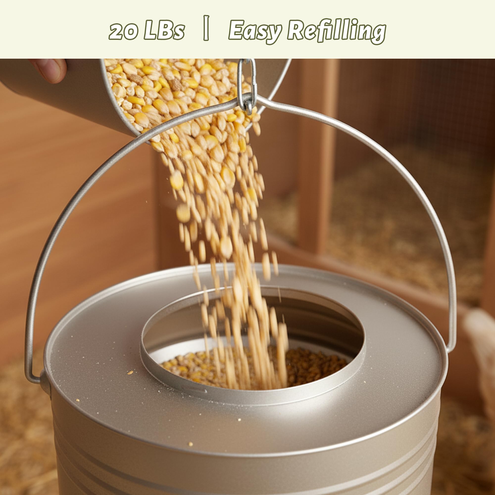 KOL feeder sturdy handle for easy hanging and adjustable height