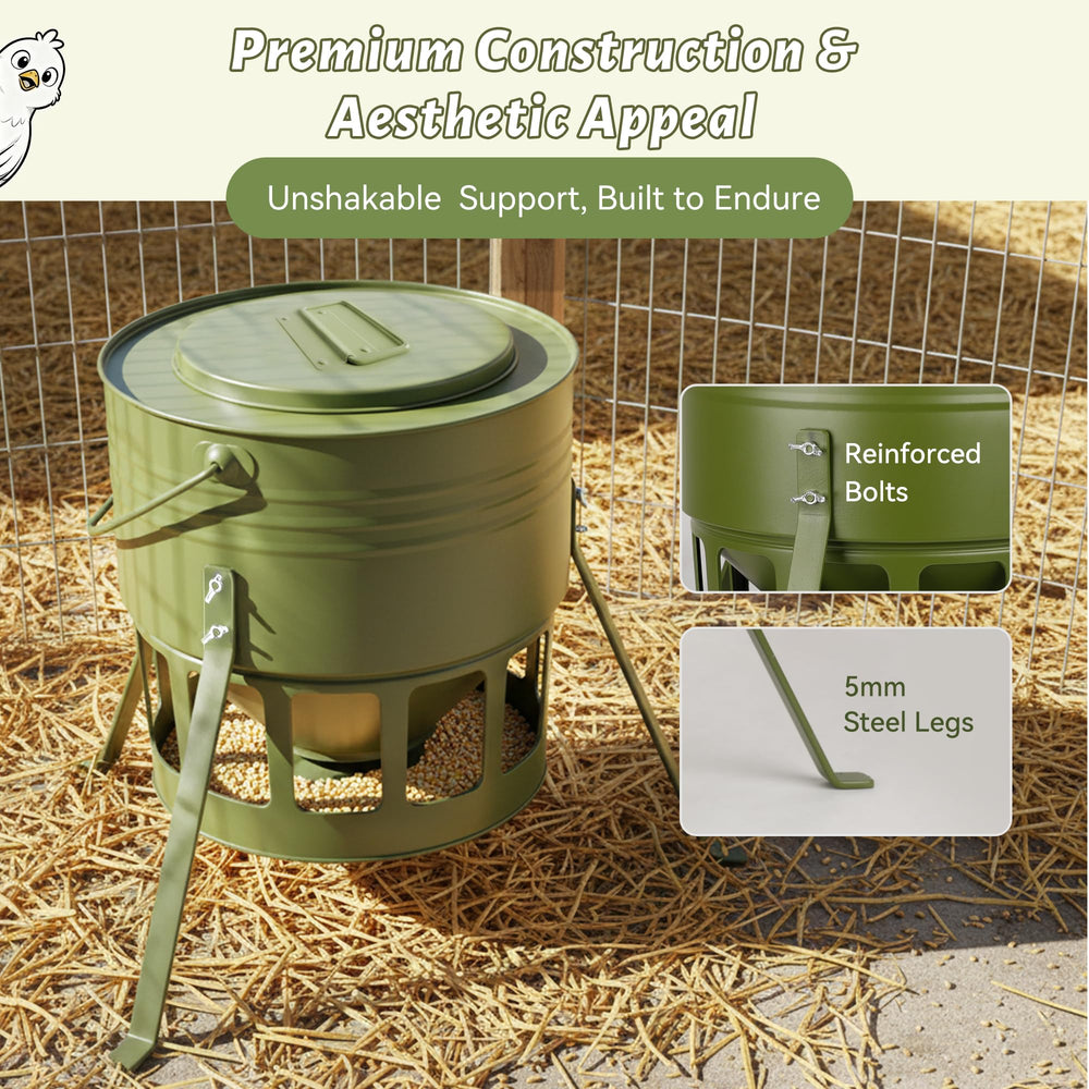 KOL feeder top handle and textured lid for easy carrying and grip