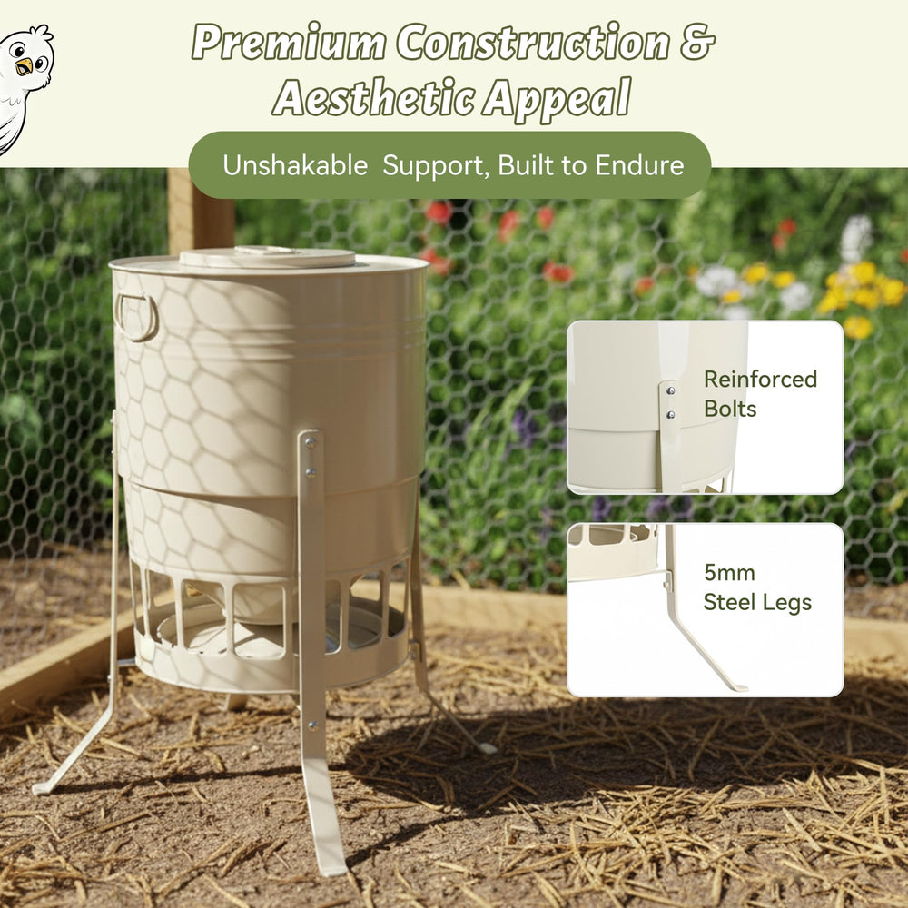 KOL feeder open lid during refill highlighting fast access and easy maintenance
