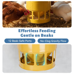 KOL close-up of 12 rounded feeding ports protecting beaks and preventing waste