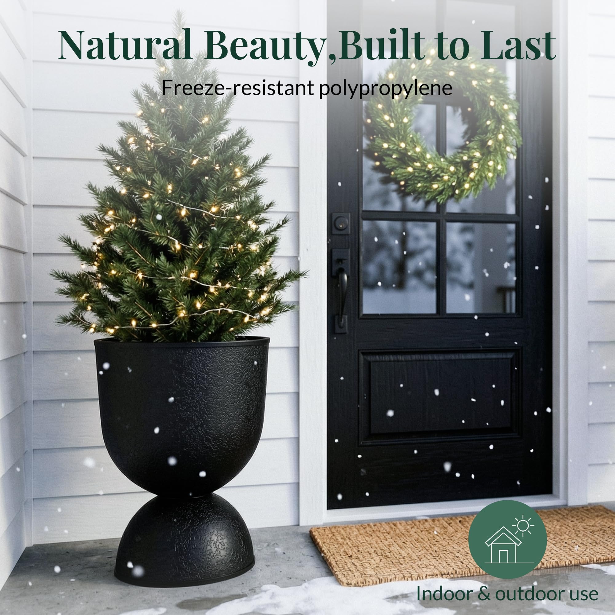KOL 23 inch planter on porch emphasizing tall statement and curb appeal