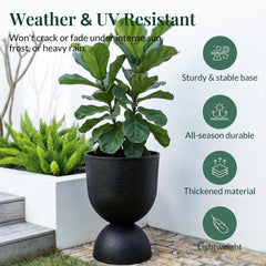 KOL planter twist-on base assembly demonstrating quick tool-free setup