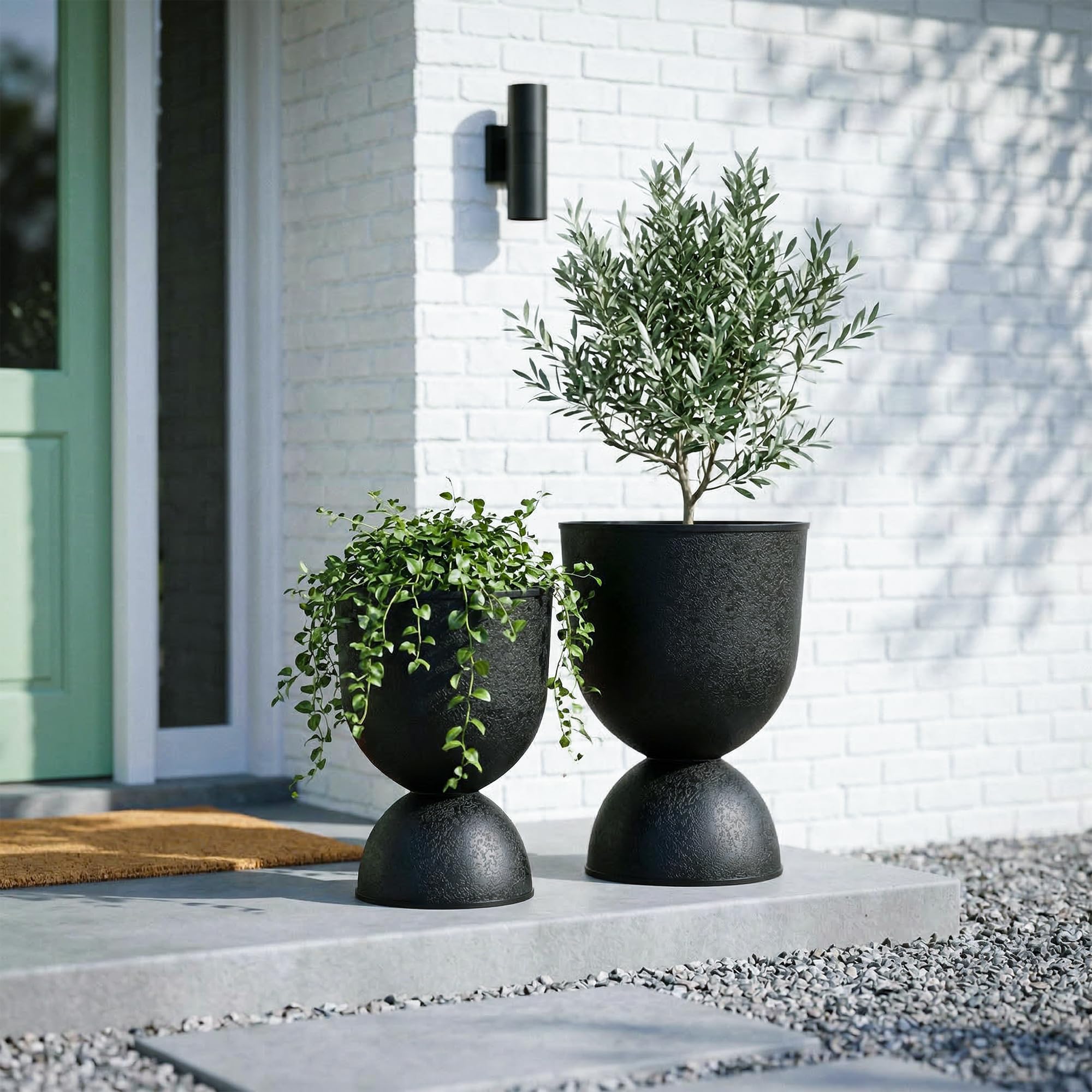 KOL planters styled in living room offering indoor decor versatility