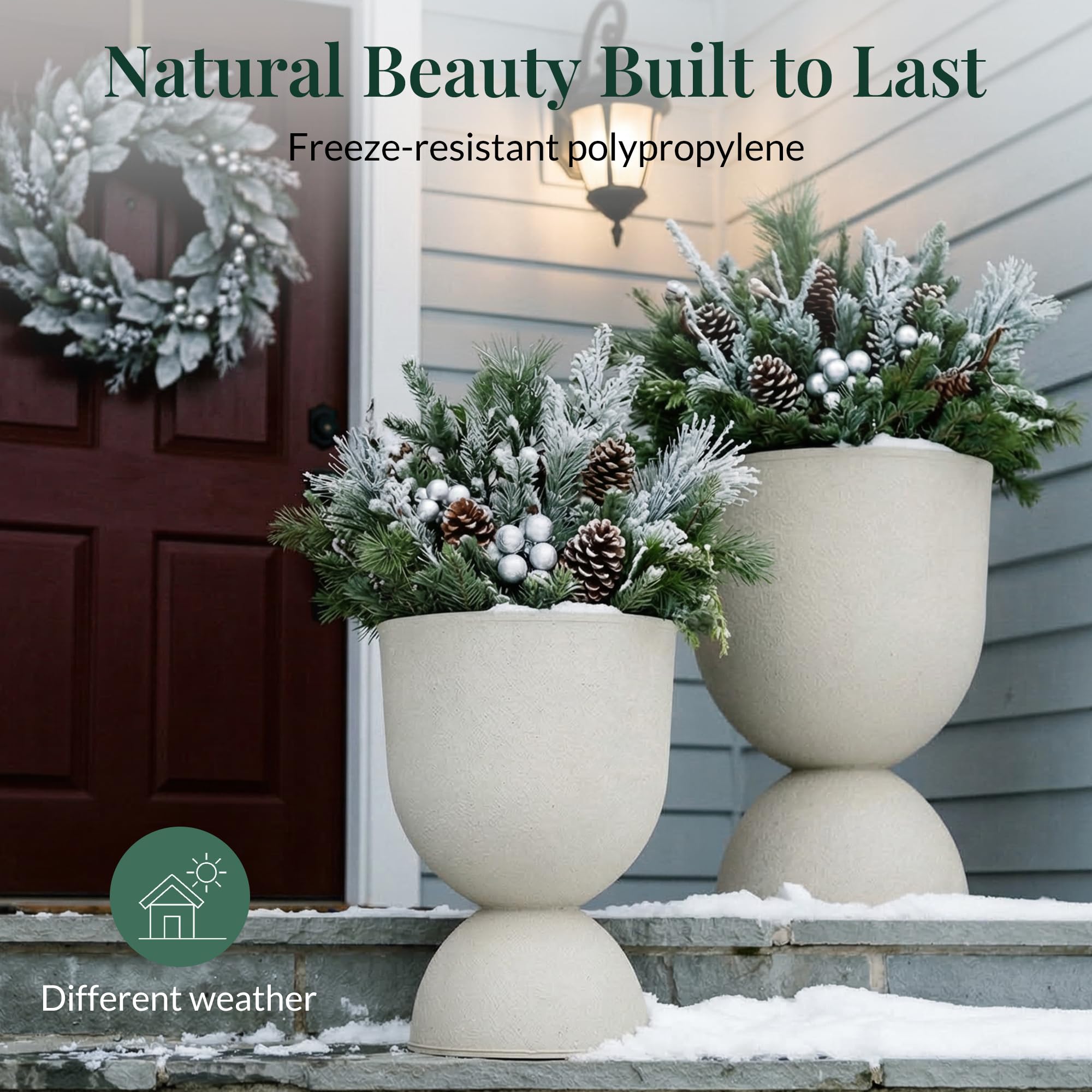 KOL planter in living room with greenery adding indoor decorative benefit