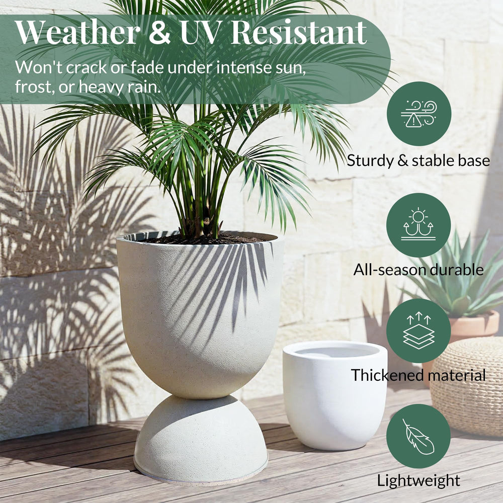 KOL planter with tall grass on patio offering stylish outdoor focal point