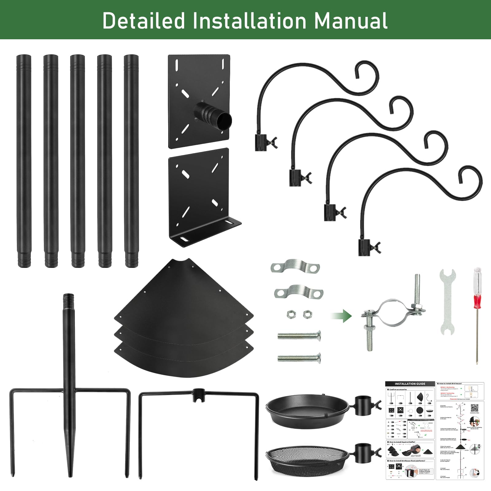 KOLAKO five-prong base installed in soil, extra stability prevents tipping in wind