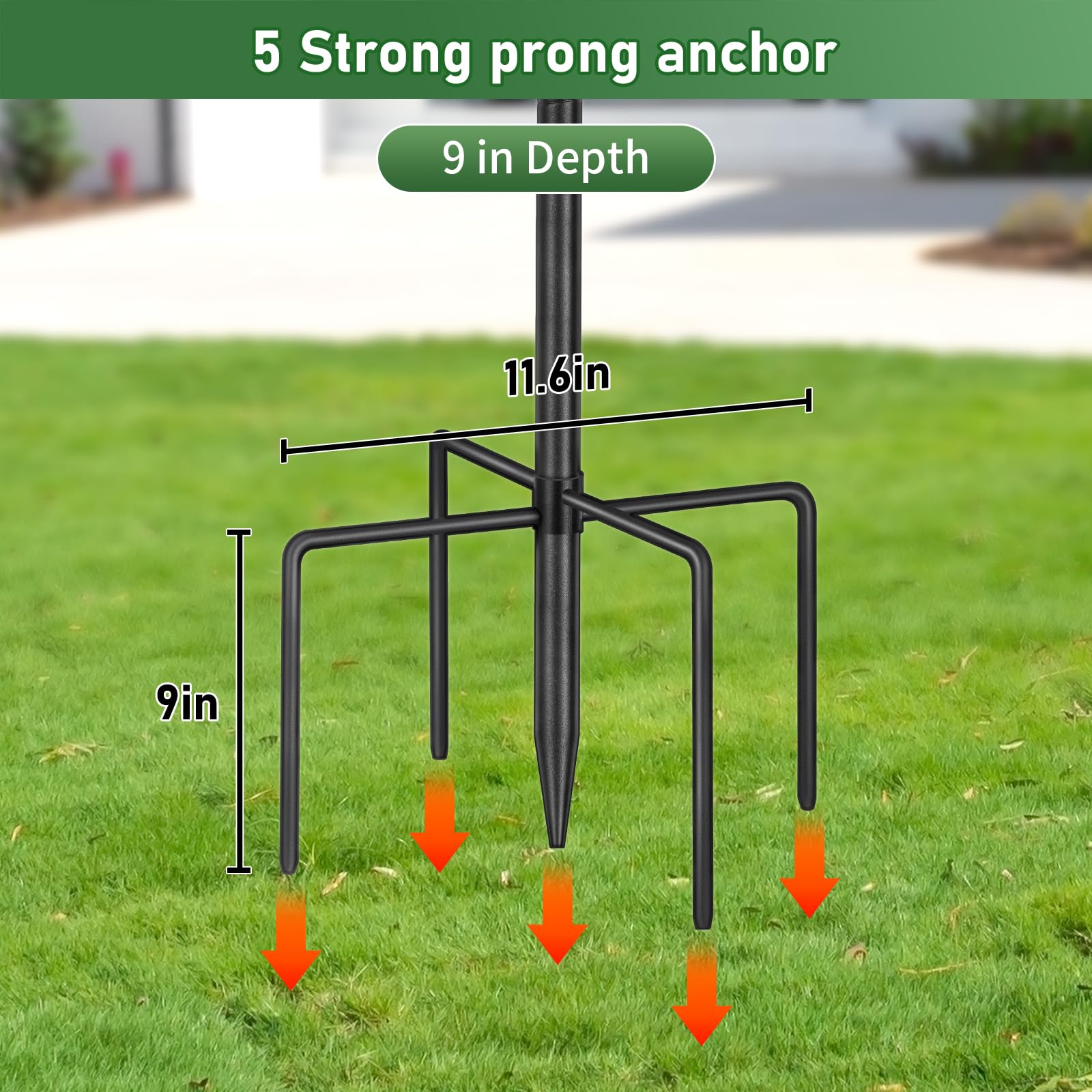 KOLAKO screw-in pole sections showing adjustable height, easy no-tool assembly benefit