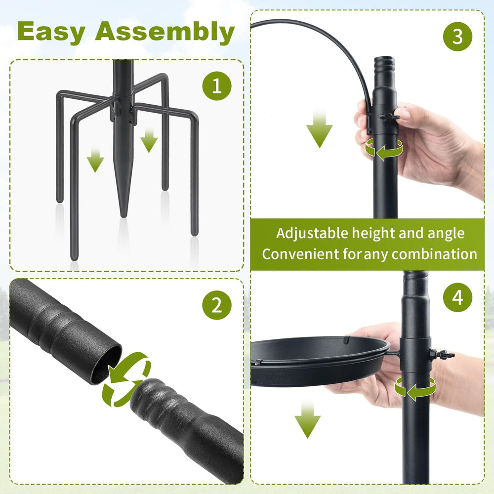 KOLAKO matte black finish on parts, blends with garden and resists rust