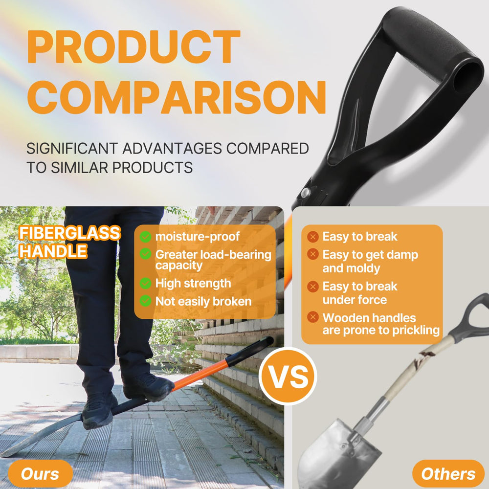 KOLEIYA fiberglass handle detail highlighting weatherproof, lightweight strength