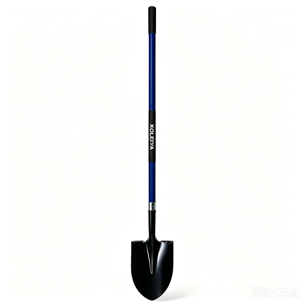 KOLEIYA shovel front view showing sturdy blade and full length for strong digging